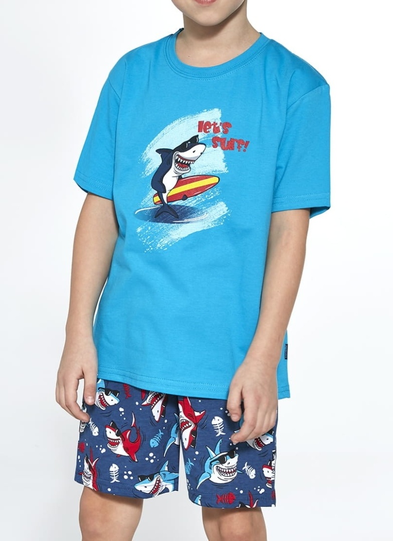 Piżama chłopięca Cornette Shark turkus