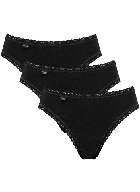 Chiloți SLOGGI 24/7 COTTON LACE TAI C3P negru