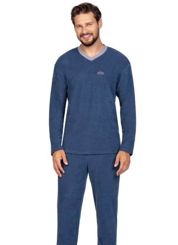 Hřejivé pánské pyžamo REGINA modrá FROTTE