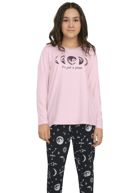 Pijama fete ITALIAN FASHION UMBRA lung salmon/print