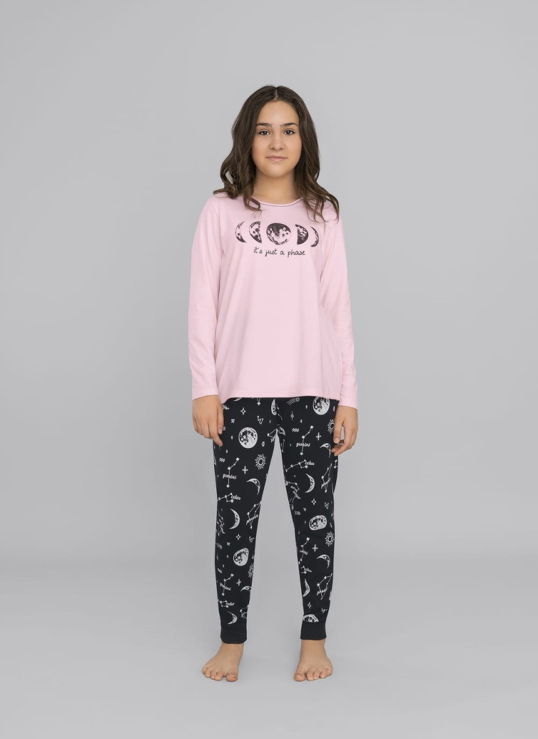 Pijama fete ITALIAN FASHION UMBRA lung salmon/print