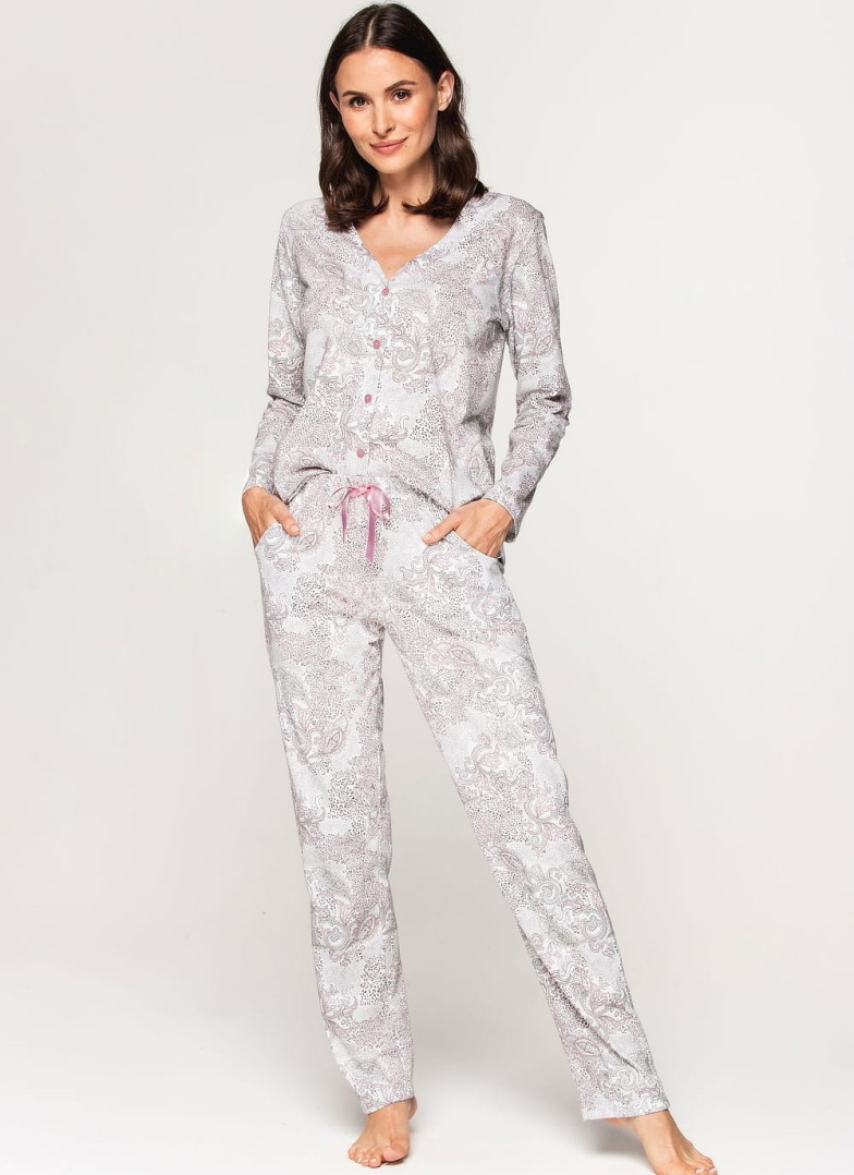 Pijama dama CANA ORNAMENT roz-gri