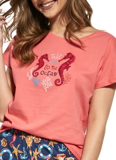 Piżama damska Cornette Seahorse róż