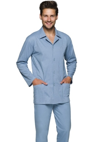 Pánské pyžamo REGINA 265/1 modrá rozepínací