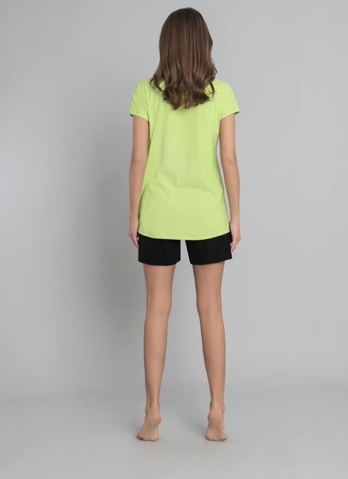 Piżama damska Italian Fashion CHIARA kr.kr. zielony/czarny