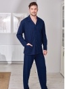 Pánské pyžamo REGINA 265/4 tmavě modrá rozepínací