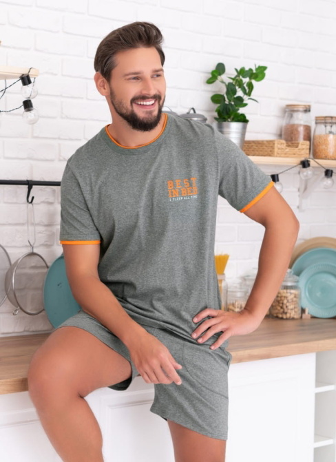 Pijama bărbați ITALIAN FASHION MAREK scurt melange