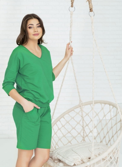 Set femei ITALIAN FASHION KARINA 3/4+scurt verde