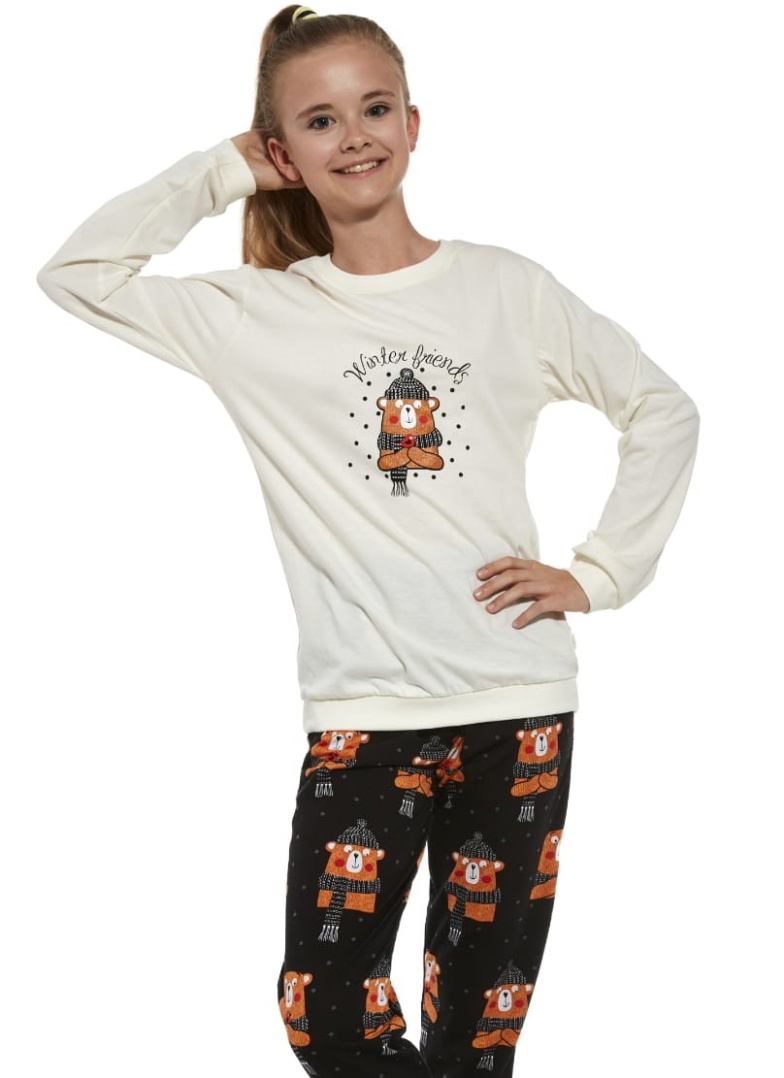 Pijama fete CORNETTE WINTER BEAR ecru