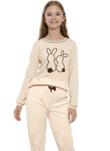 Pijama pentru fete CORNETTE RABBITS mânecă lungă roz