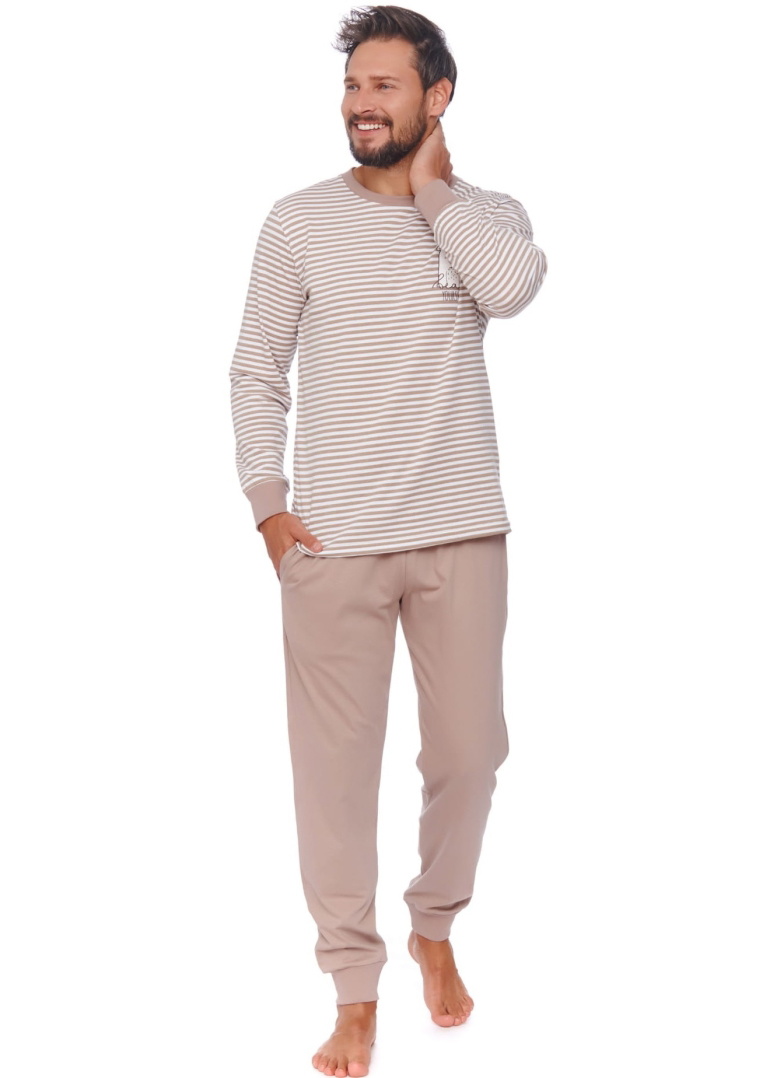 Pijama pentru bărbați DOCTOR NAP PMB.4530 BEIGE