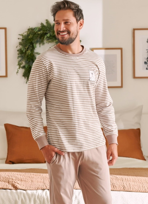 Pijama pentru bărbați DOCTOR NAP PMB.4530 BEIGE