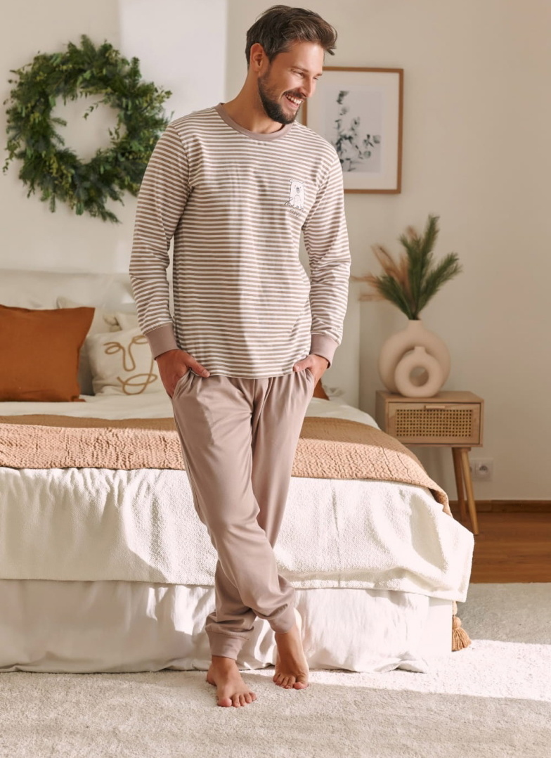 Pijama pentru bărbați DOCTOR NAP PMB.4530 BEIGE