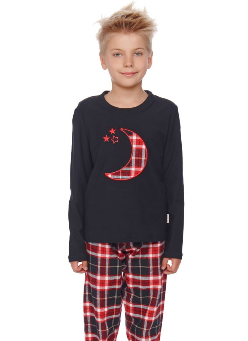 Pijama din flanel DOCTOR NAP PDU.4507 BLACK