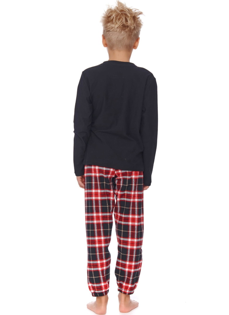 Pijama din flanel DOCTOR NAP PDU.4507 BLACK