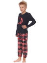 Pijama din flanel DOCTOR NAP PDU.4507 BLACK