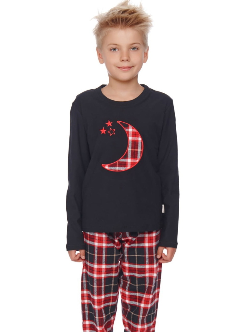 Pijama din flanel DOCTOR NAP PDU.4507 BLACK