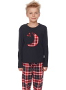 Pijama din flanel DOCTOR NAP PDU.4507 BLACK