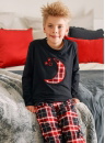 Pijama din flanel DOCTOR NAP PDU.4507 BLACK