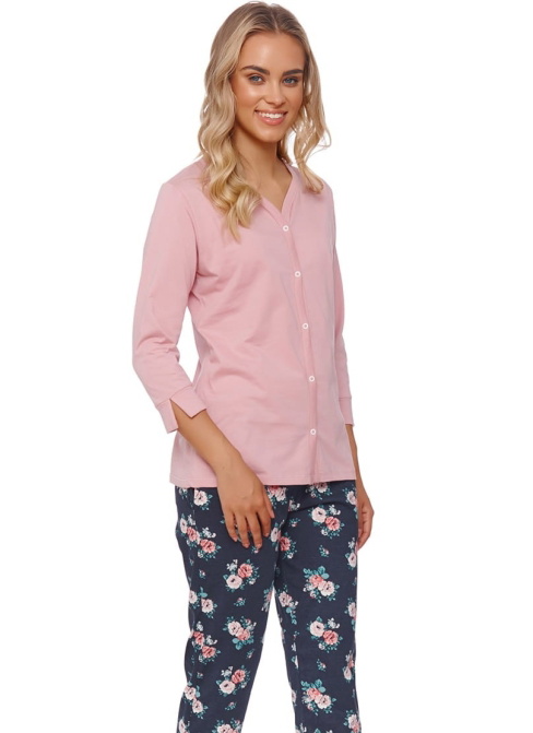 Pijama de damă cu nasturi DOCTOR NAP PM.4566 PAPAYA