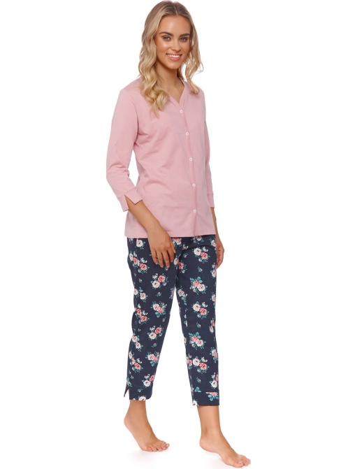 Pijama de damă cu nasturi DOCTOR NAP PM.4566 PAPAYA