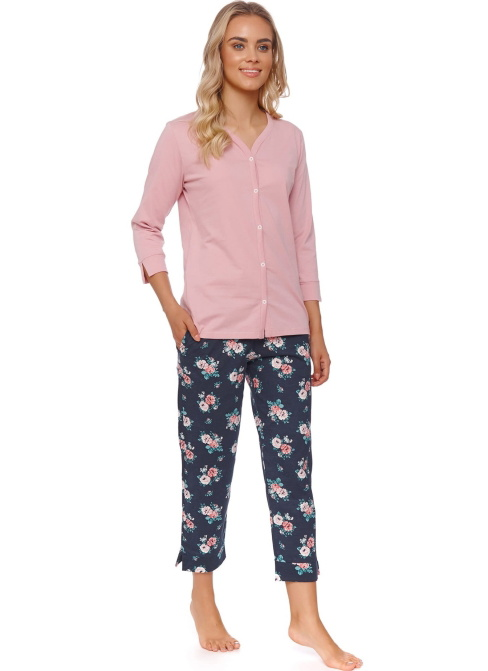 Pijama de damă cu nasturi DOCTOR NAP PM.4566 PAPAYA