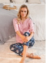 Pijama de damă cu nasturi DOCTOR NAP PM.4566 PAPAYA