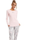 Pijama dama ITALIAN FASHION ALOE lung roz/print