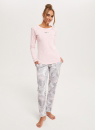 Pijama dama ITALIAN FASHION ALOE lung roz/print