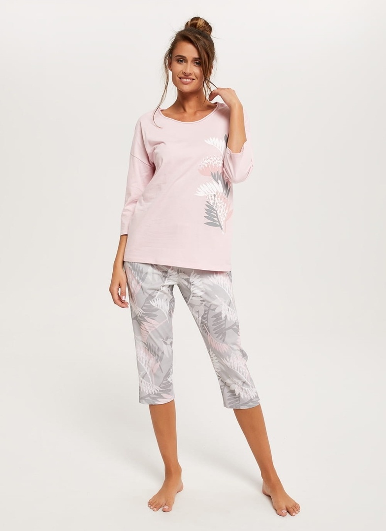 Dámské pyžamo ITALIAN FASHION DRACENA 3/4+3/4 růžová/print