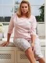 Dámské pyžamo ITALIAN FASHION DRACENA 3/4+3/4 růžová/print