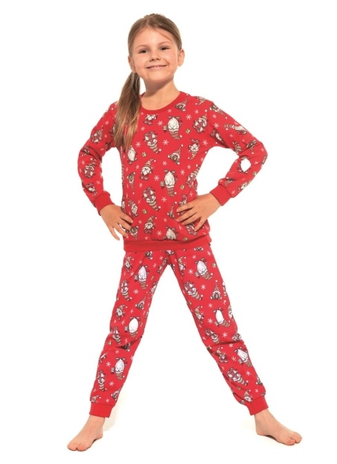 Świąteczna piżama dziewczęca Cornette Krasnale czerwony