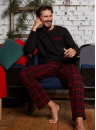 Pijama bărbați ITALIAN FASHION ZEMAN lung negru/print