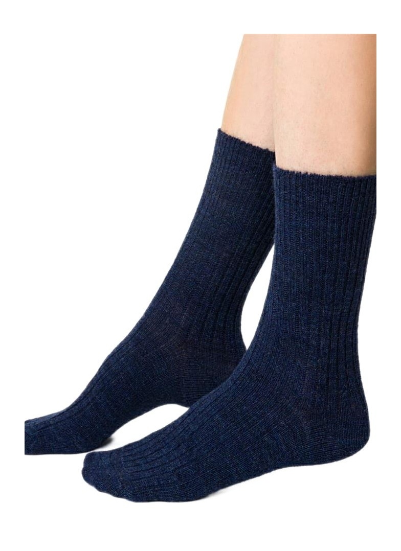 Ponožky dámské s alpacké vlny STEVEN tmavě modrá