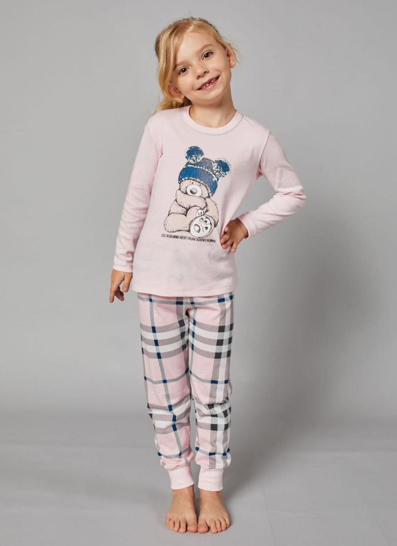 Pijama fete ITALIAN FASHION BORA lung roz/print