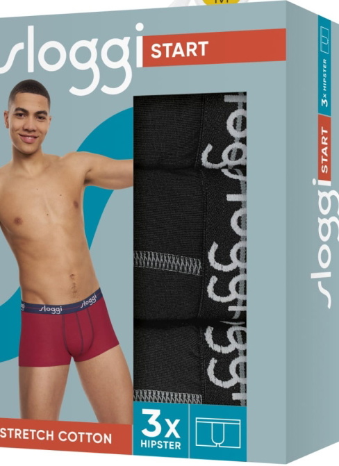 Boxeralsó SLOGGI MEN START HIPSTER BLACK 3PACK