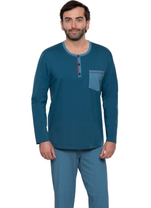 Rozepínací Pánské pyžamo WADIMA 204134 modrý atramentový