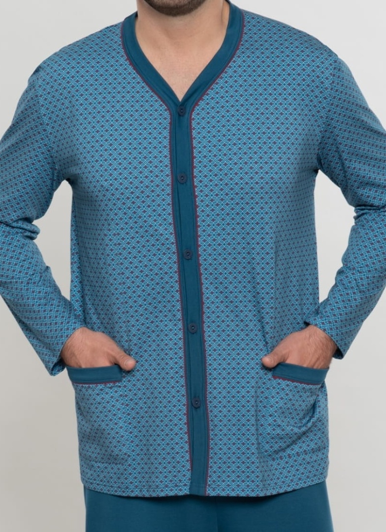 Rozpinana piżama męska Wadima niebieski atramentowy