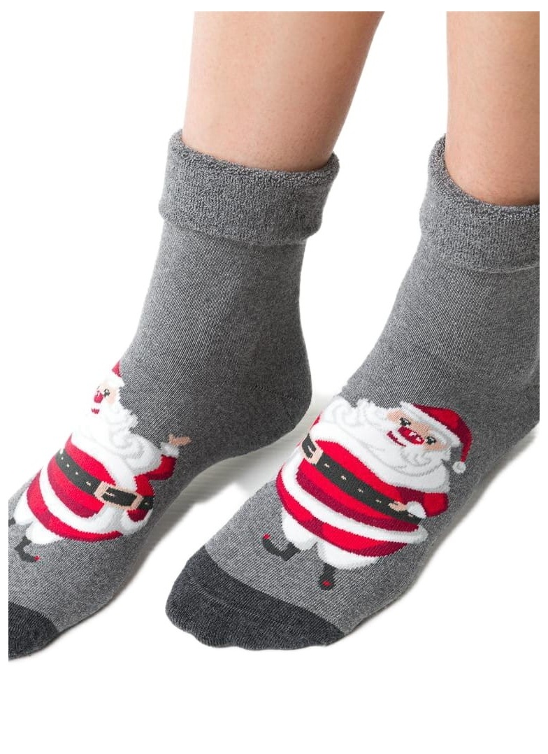 Ponožky FROTTE vánoční Santa Claus šedá melanž