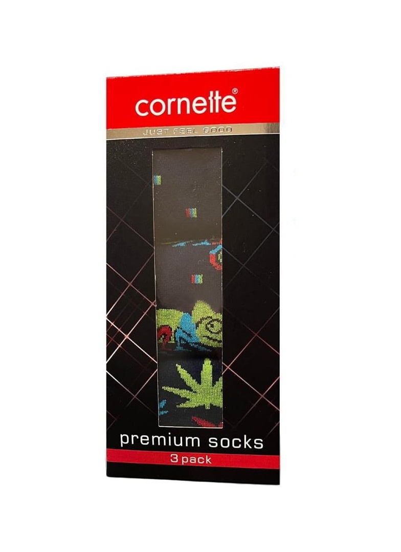 Ponožky CORNETTE 3-PACK tmavě modrá