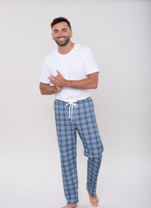 Pantaloni de pijama bărbați WADIMA.1018 albastru safir