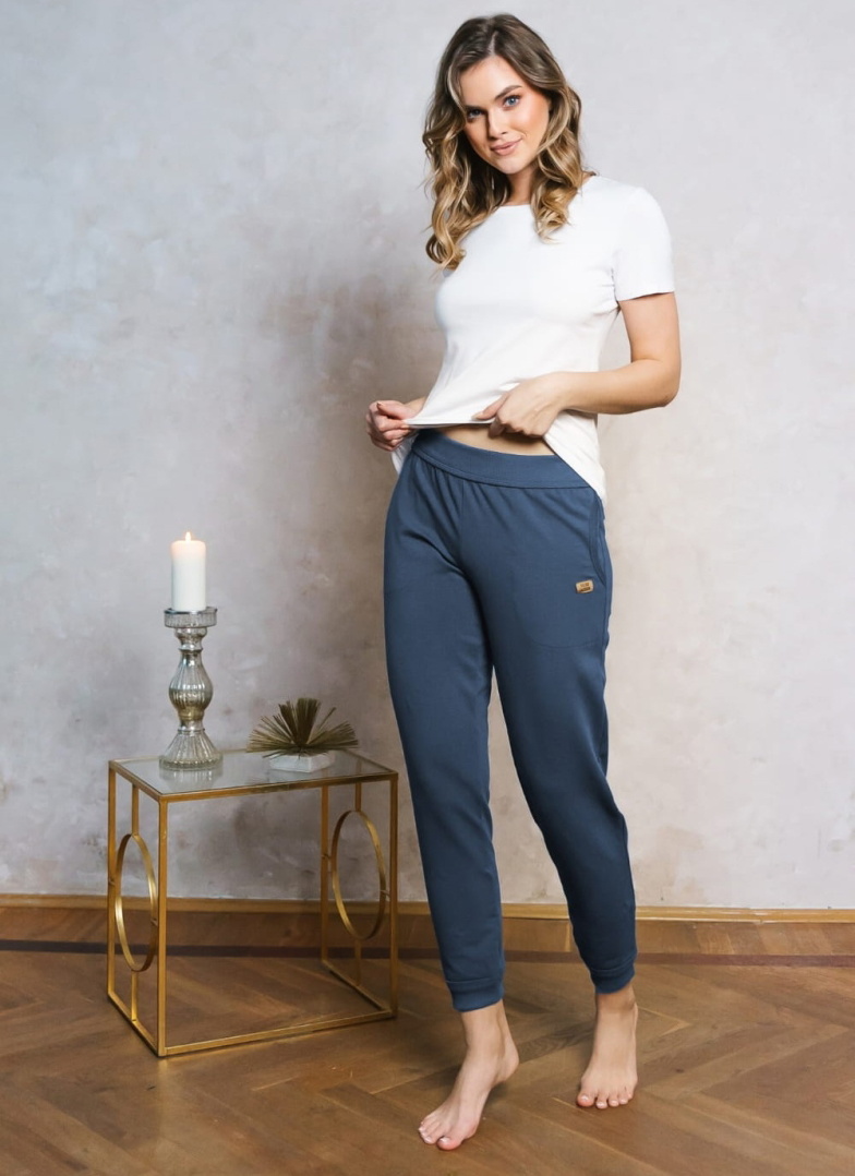 Pantaloni dama ITALIAN FASHION KARINA lung blugi