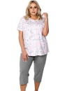 Pijama dama ITALIAN FASHION SURFINIA scurt 3/4 print roz/melange