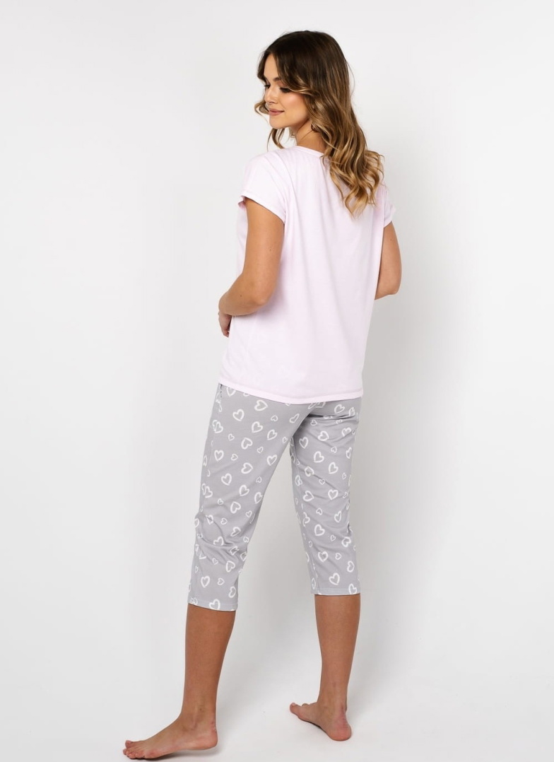 Pijama dama ITALIAN FASHION NOELIA scurt 3/4 roz/print