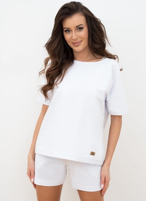 Bluzka i spodenki w komplecie Italian Fashion biały