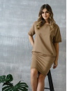 Női szett ITALIAN FASHION blúz és szoknya MIDI camel