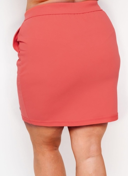 Komplet damski Italian Fashion bluzka ze spódnicą mini koral