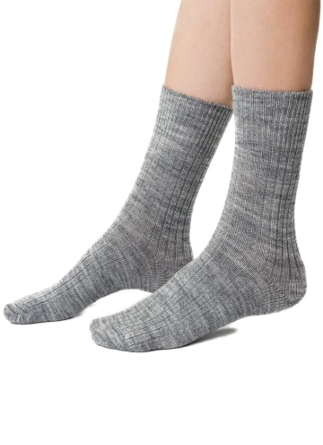 Ponožky dámské s alpacké vlny STEVEN melanž světlý šedá