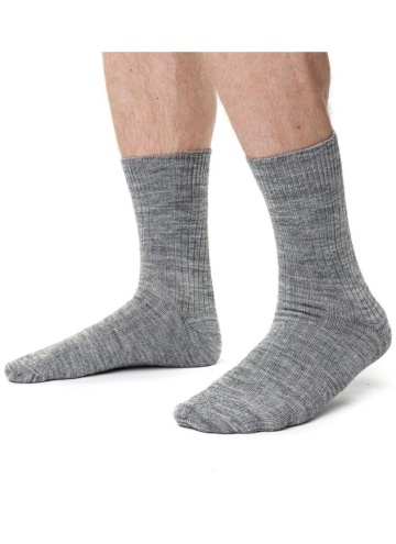 Pánské ponožky s alpacké vlny STEVEN melanž světlý šedá