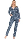 Pijama de damă cu nasturi CORNETTE.1117 JANE NAVY BLUE